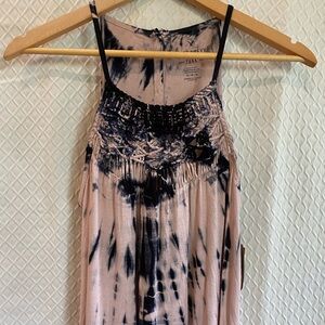 American Eagle Outfitters Tie-Dye Tank Top - Black and Cream/Pink. Medium. NWT